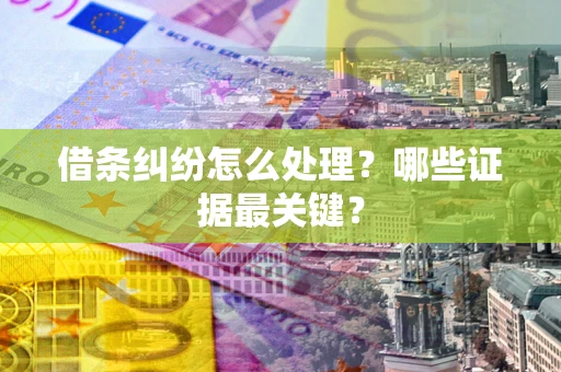济南借条纠纷怎么处理？哪些证据最关键？