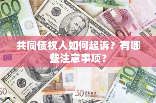 济南共同债权人如何起诉？有哪些注意事项？